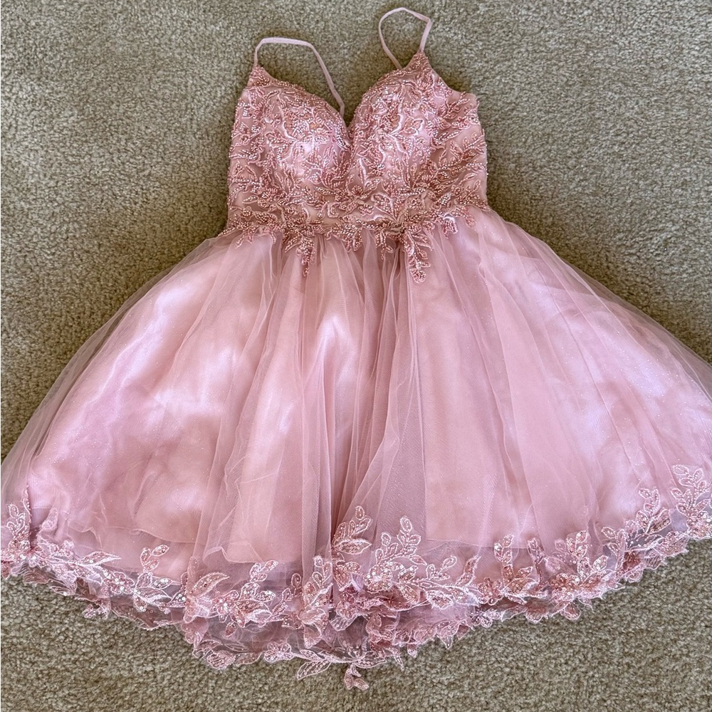 Charming Pink Lace Wedding Dress